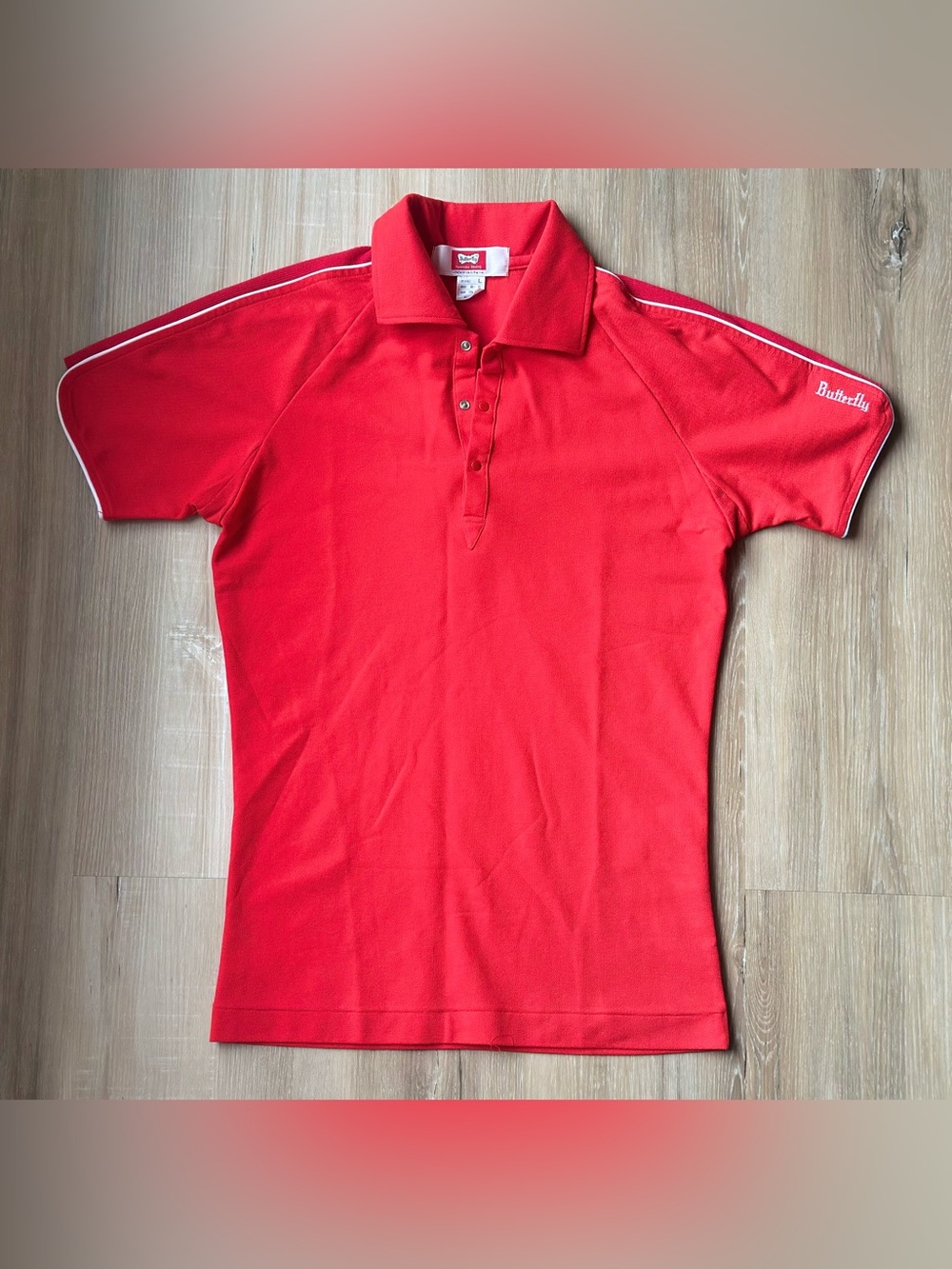 Vintage Butterfly Tamasu Tokyo Table Tennis Polo Shirt Men’s L Red Japan